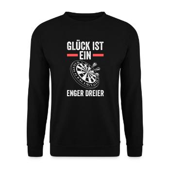 Darts Darten Darter Geschenk - Unisex Pullover - Schwarz - Vorne - Alina (178cm) & Michal (187cm)
