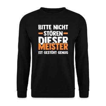 Meister Handwerk Meisterbrief Geschenk - Unisex Pullover - Schwarz - Vorne - Alina (178cm) & Michal (187cm)