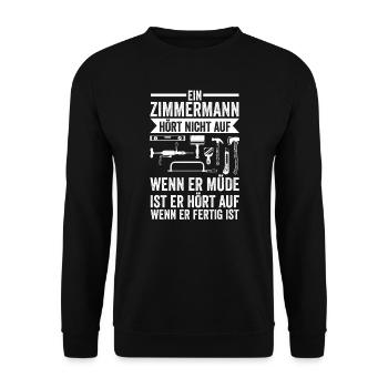 Zimmermann Beruf Zimmerei Geschenk - Unisex Pullover - Schwarz - Vorne - Alina (178cm) & Michal (187cm)