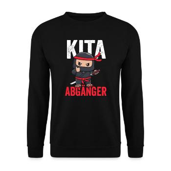 Kindergarten Ninja Kindergartenkind Geschenk - Unisex Pullover - Schwarz - Vorne - Alina (178cm) & Michal (187cm)