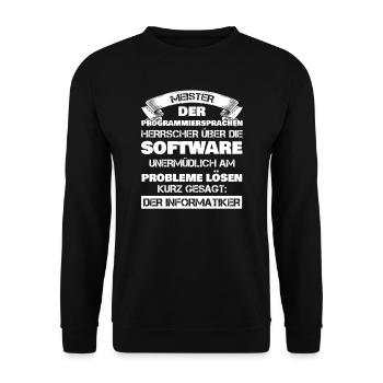 Informatiker Beruf Fachinformatiker Geschenk - Unisex Pullover - Schwarz - Vorne - Alina (178cm) & Michal (187cm)