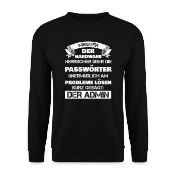 Admin Informatiker IT-Informatiker Geschenk - Unisex Pullover - Schwarz - Vorne - Alina (178cm) & Michal (187cm)