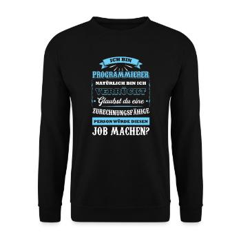 Programmierer Beruf Coder Geschenk - Unisex Pullover - Schwarz - Vorne - Alina (178cm) & Michal (187cm)