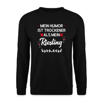 Wein Riesling Weintrinker Geschenk - Unisex Pullover - Schwarz - Vorne - Alina (178cm) & Michal (187cm)