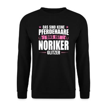 Noriker Pferd Reiter Geschenk - Unisex Pullover - Schwarz - Vorne - Alina (178cm) & Michal (187cm)