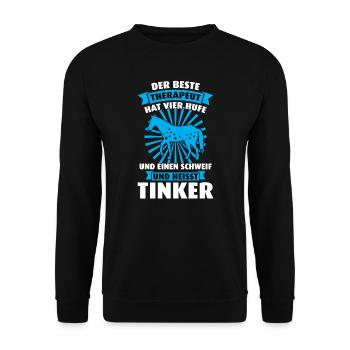 Tinker Pferd Pferdesport Geschenk - Unisex Pullover - Schwarz - Vorne - Alina (178cm) & Michal (187cm)
