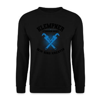 Klempner Beruf Installateur Geschenk - Unisex Pullover - Schwarz - Vorne - Alina (178cm) & Michal (187cm)