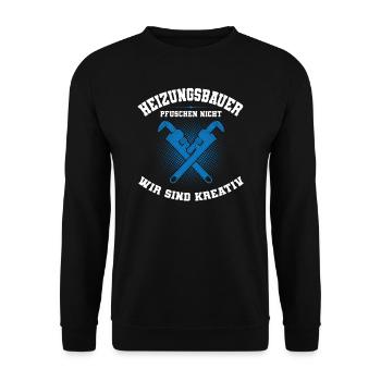 Heizungsbauer Beruf Installateur Geschenk - Unisex Pullover - Schwarz - Vorne - Alina (178cm) & Michal (187cm)