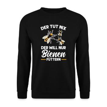 Imker Bienen Imkern Geschenk - Unisex Pullover - Schwarz - Vorne - Alina (178cm) & Michal (187cm)