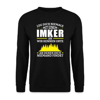 Imker Bienen Imkern Geschenk - Unisex Pullover - Schwarz - Vorne - Alina (178cm) & Michal (187cm)