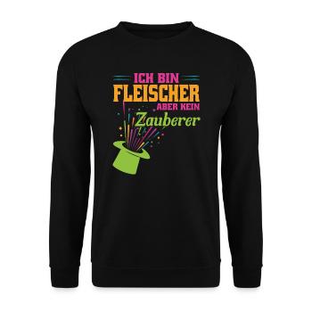 Fleischer Beruf Metzger Geschenk - Unisex Pullover - Schwarz - Vorne - Alina (178cm) & Michal (187cm)