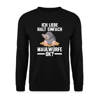 Maulwurf Garten Maulwürfe Geschenk - Unisex Pullover - Schwarz - Vorne - Alina (178cm) & Michal (187cm)
