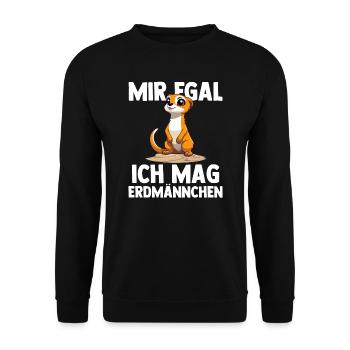 Erdmännchen Tier Säugetier Geschenk - Unisex Pullover - Schwarz - Vorne - Alina (178cm) & Michal (187cm)