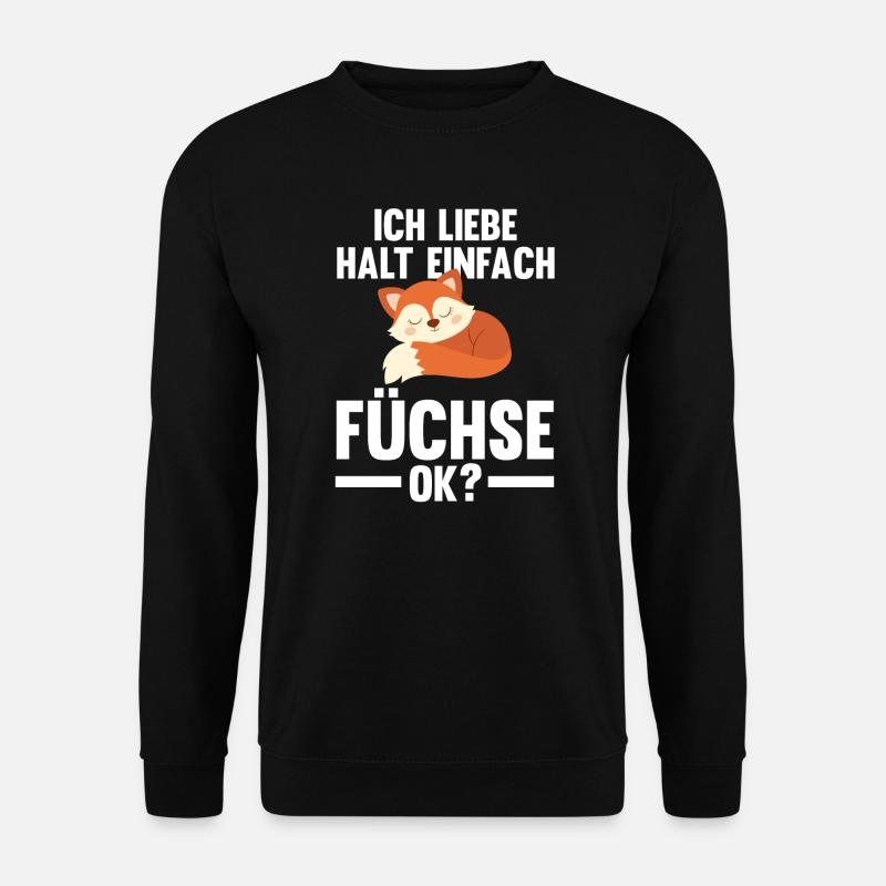 Fuchs Tier Füchse Geschenk - Unisex Pullover - Schwarz