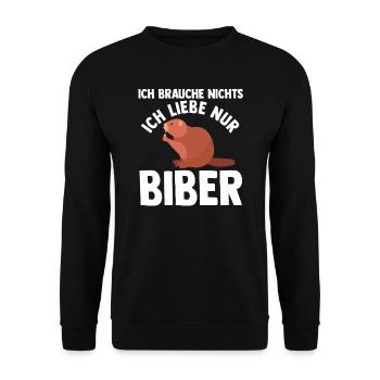 Biber Tier Biber Damm Geschenk - Unisex Pullover - Schwarz - Vorne - Alina (178cm) & Michal (187cm)