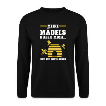 Imker Bienen Imkern Geschenk - Unisex Pullover - Schwarz - Vorne - Alina (178cm) & Michal (187cm)