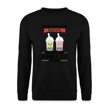 Bubble Tea Kawaii Boba Tea Geschenk - Unisex Pullover - Schwarz - Vorne - Alina (178cm) & Michal (187cm)