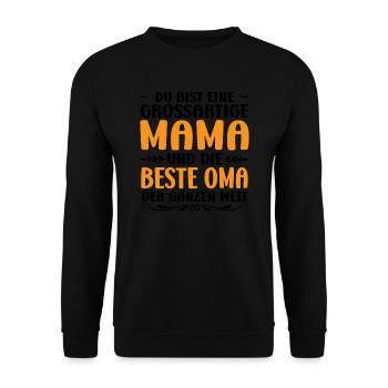 Mama & Oma Familie Oma Geschenk - Unisex Pullover - Schwarz - Vorne - Alina (178cm) & Michal (187cm)