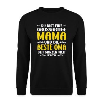 Mama & Oma Familie Mutter Geschenk - Unisex Pullover - Schwarz - Vorne - Alina (178cm) & Michal (187cm)