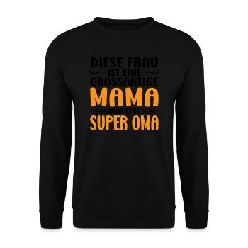 Mama & Oma Familie Oma Geschenk - Unisex Pullover - Schwarz - Vorne - Alina (178cm) & Michal (187cm)