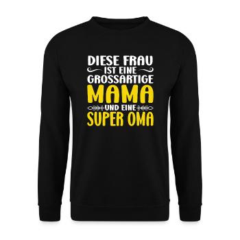 Mama & Oma Familie Mutter Geschenk - Unisex Pullover - Schwarz - Vorne - Alina (178cm) & Michal (187cm)