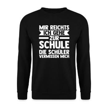 Lehrer Beruf Schullehrer Geschenk - Unisex Pullover - Schwarz - Vorne - Alina (178cm) & Michal (187cm)