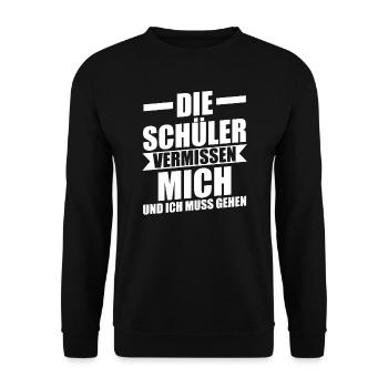 Lehrer Beruf Lehrkraft Geschenk - Unisex Pullover - Schwarz - Vorne - Alina (178cm) & Michal (187cm)