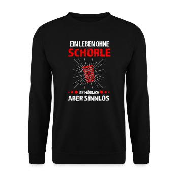 Schorle Pfälzer Pälzer Geschenk - Unisex Pullover - Schwarz - Vorne - Alina (178cm) & Michal (187cm)