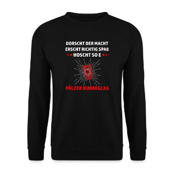 Schorle Pfälzer Pälzer Geschenk - Unisex Pullover - Schwarz - Vorne - Alina (178cm) & Michal (187cm)