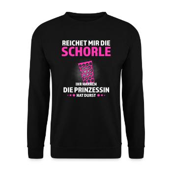 Schorle Pfälzer Pfälzerin Geschenk - Unisex Pullover - Schwarz - Vorne - Alina (178cm) & Michal (187cm)