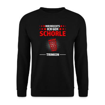 Schorle Pfälzer Pälzer Geschenk - Unisex Pullover - Schwarz - Vorne - Alina (178cm) & Michal (187cm)