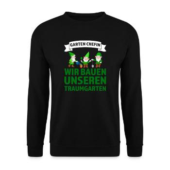 Garten Pflanzen Gärtnerei Geschenk - Unisex Pullover - Schwarz - Vorne - Alina (178cm) & Michal (187cm)