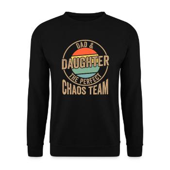 Papa & Tochter Familie Vater Geschenk - Unisex Pullover - Schwarz - Vorne - Alina (178cm) & Michal (187cm)