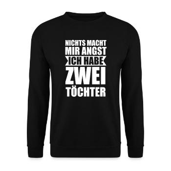 2 Töchter Familie Zwei Töchter Geschenk - Unisex Pullover - Schwarz - Vorne - Alina (178cm) & Michal (187cm)