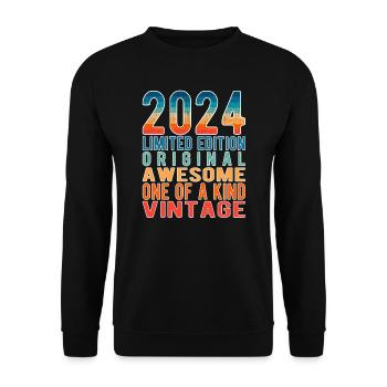 Edition limitée depuis 2024 Anniversaire Millésime 2024 - Sweat-shirt Unisexe - noir - Devant - Alina (178cm) & Michal (187cm)