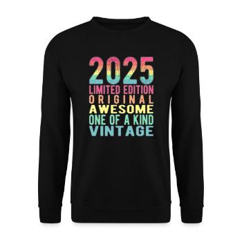 Edition limitée depuis 2025 Anniversaire Millésime 2025 - Sweat-shirt Unisexe - noir - Devant - Alina (178cm) & Michal (187cm)