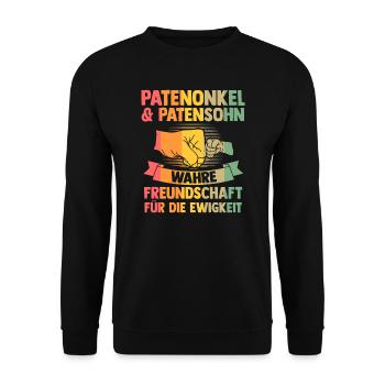 Papa & Tochter Familie Vater Geschenk - Unisex Pullover - Schwarz - Vorne - Alina (178cm) & Michal (187cm)