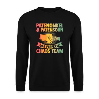 Papa & Stiefvater Familie Papa Geschenk - Unisex Pullover - Schwarz - Vorne - Alina (178cm) & Michal (187cm)
