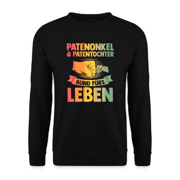 Stiefvater Familie Stiefpapa Geschenk - Unisex Pullover - Schwarz - Vorne - Alina (178cm) & Michal (187cm)
