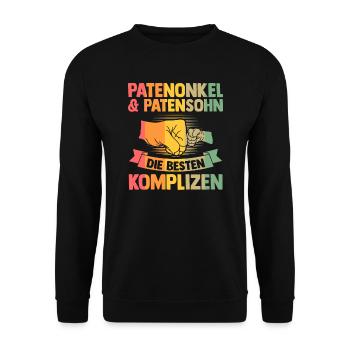 Papa & Opa Familie Papa Geschenk - Unisex Pullover - Schwarz - Vorne - Alina (178cm) & Michal (187cm)