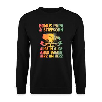 Papa 2025 Familie Zukünftiger Papa Geschenk - Unisex Pullover - Schwarz - Vorne - Alina (178cm) & Michal (187cm)