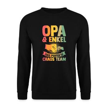 Patenonkel Patentochter Patenonkels Geschenk - Unisex Pullover - Schwarz - Vorne - Alina (178cm) & Michal (187cm)