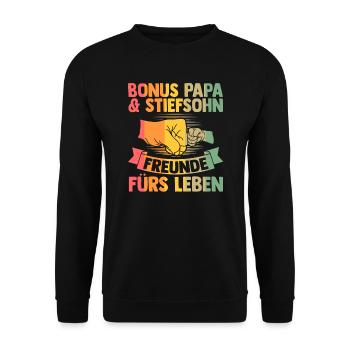 Patenonkel Patentochter Taufpate Geschenk - Unisex Pullover - Schwarz - Vorne - Alina (178cm) & Michal (187cm)