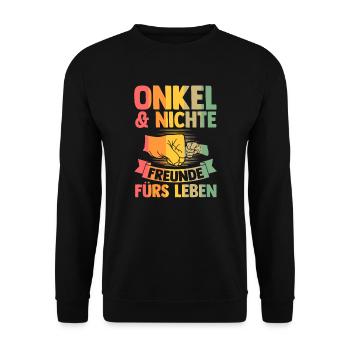 Stiefvater Stieftochter Bonus Papa Geschenk - Unisex Pullover - Schwarz - Vorne - Alina (178cm) & Michal (187cm)