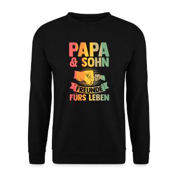 Onkel & Neffe Familie Onkel Geschenk - Unisex Pullover - Schwarz - Vorne - Alina (178cm) & Michal (187cm)