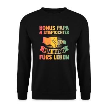 Onkel & Nichte Familie Onkel Geschenk - Unisex Pullover - Schwarz - Vorne - Alina (178cm) & Michal (187cm)