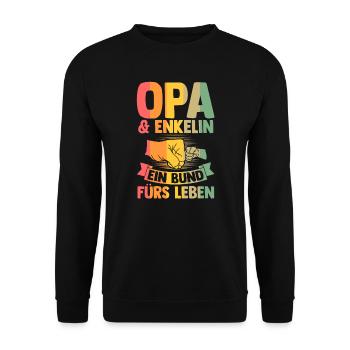 Stiefvater Stiefsohn Stiefpapa Geschenk - Unisex Pullover - Schwarz - Vorne - Alina (178cm) & Michal (187cm)