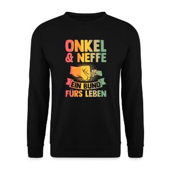 Papa & Sohn Familie Papa Geschenk - Unisex Pullover - Schwarz - Vorne - Alina (178cm) & Michal (187cm)