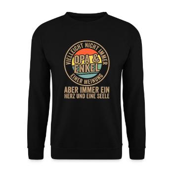 Papa & Tochter Familie Tochter Geschenk - Unisex Pullover - Schwarz - Vorne - Alina (178cm) & Michal (187cm)
