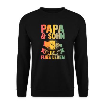 Onkel & Neffe Familie Neffe Geschenk - Unisex Pullover - Schwarz - Vorne - Alina (178cm) & Michal (187cm)